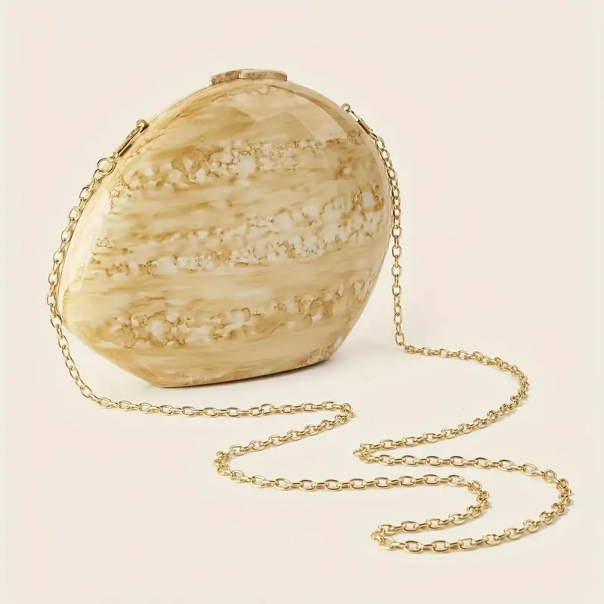 Women Acrylic Evening Clutch Purse Unique Shell Marble Handbag for Wedding Party Prom