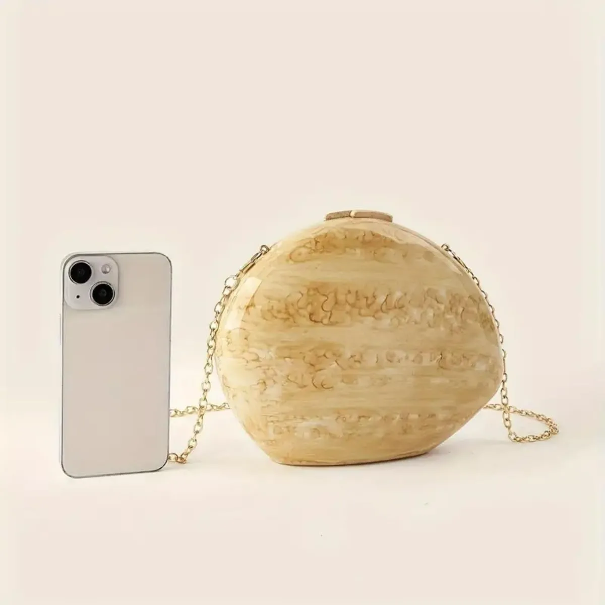 Women Acrylic Evening Clutch Purse Unique Shell Marble Handbag for Wedding Party Prom