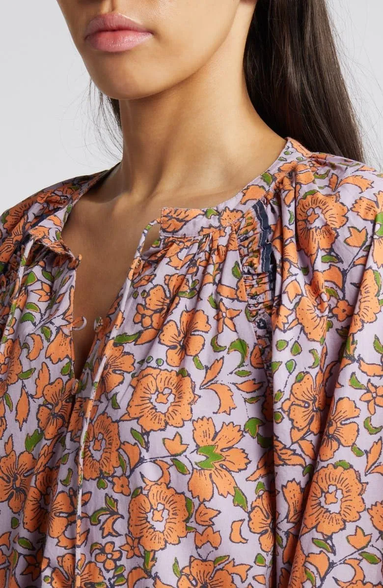 Women Bohemian Floral Mini Dress Puff Sleeve Flowy Babydoll Dress V Neck Y2k Boho Summer Beach Sundress