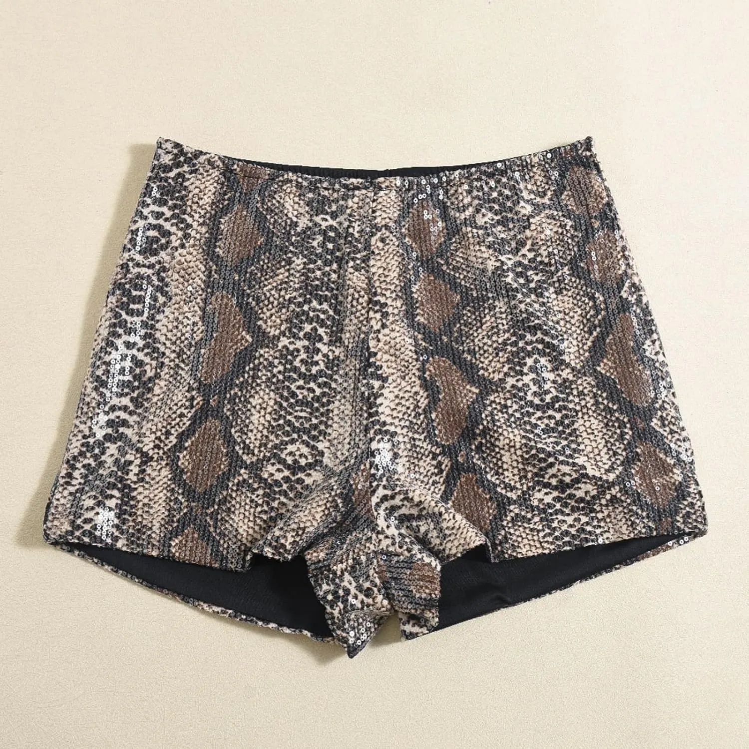Women Casual High Waist Dance Party Sequin Sparkle Shorts Sexy Glitter Skinny Rave Hot Pants