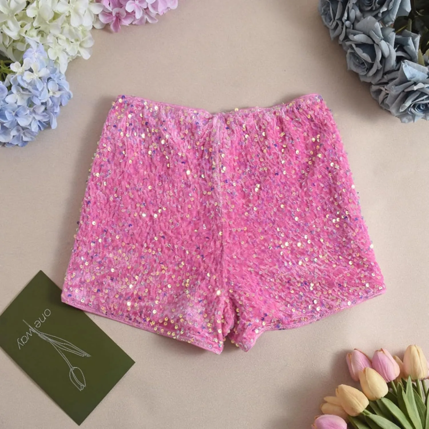 Women Casual High Waist Dance Party Sequin Sparkle Shorts Sexy Glitter Skinny Rave Hot Pants