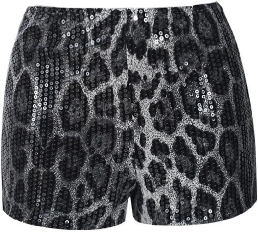 Women Casual High Waist Dance Party Sequin Sparkle Shorts Sexy Glitter Skinny Rave Hot Pants