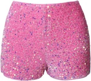 Women Casual High Waist Dance Party Sequin Sparkle Shorts Sexy Glitter Skinny Rave Hot Pants