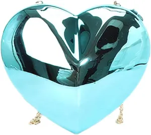 Women Cute Heart Evening Bag Romantic Acrylic Clutch Purse Dating Crossbody for Valentine's Day Night Party Reunion