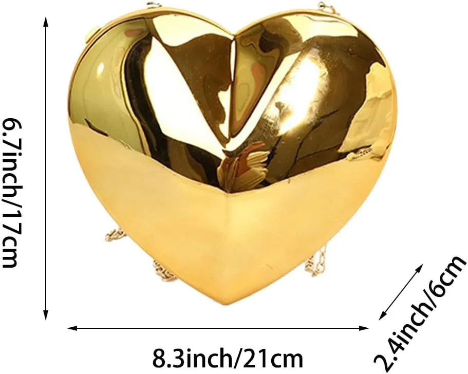 Women Cute Heart Evening Bag Romantic Acrylic Clutch Purse Dating Crossbody for Valentine's Day Night Party Reunion