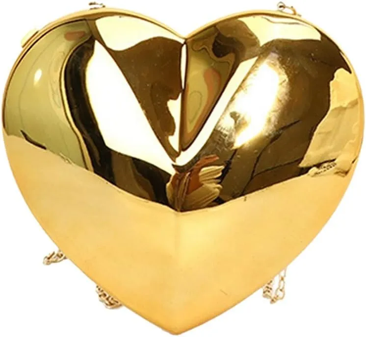Women Cute Heart Evening Bag Romantic Acrylic Clutch Purse Dating Crossbody for Valentine's Day Night Party Reunion