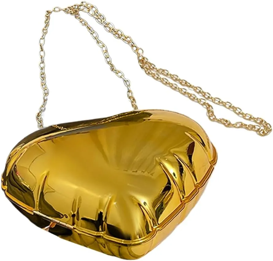 Women Cute Heart Evening Bag Romantic Acrylic Clutch Purse Dating Crossbody for Valentine's Day Night Party Reunion