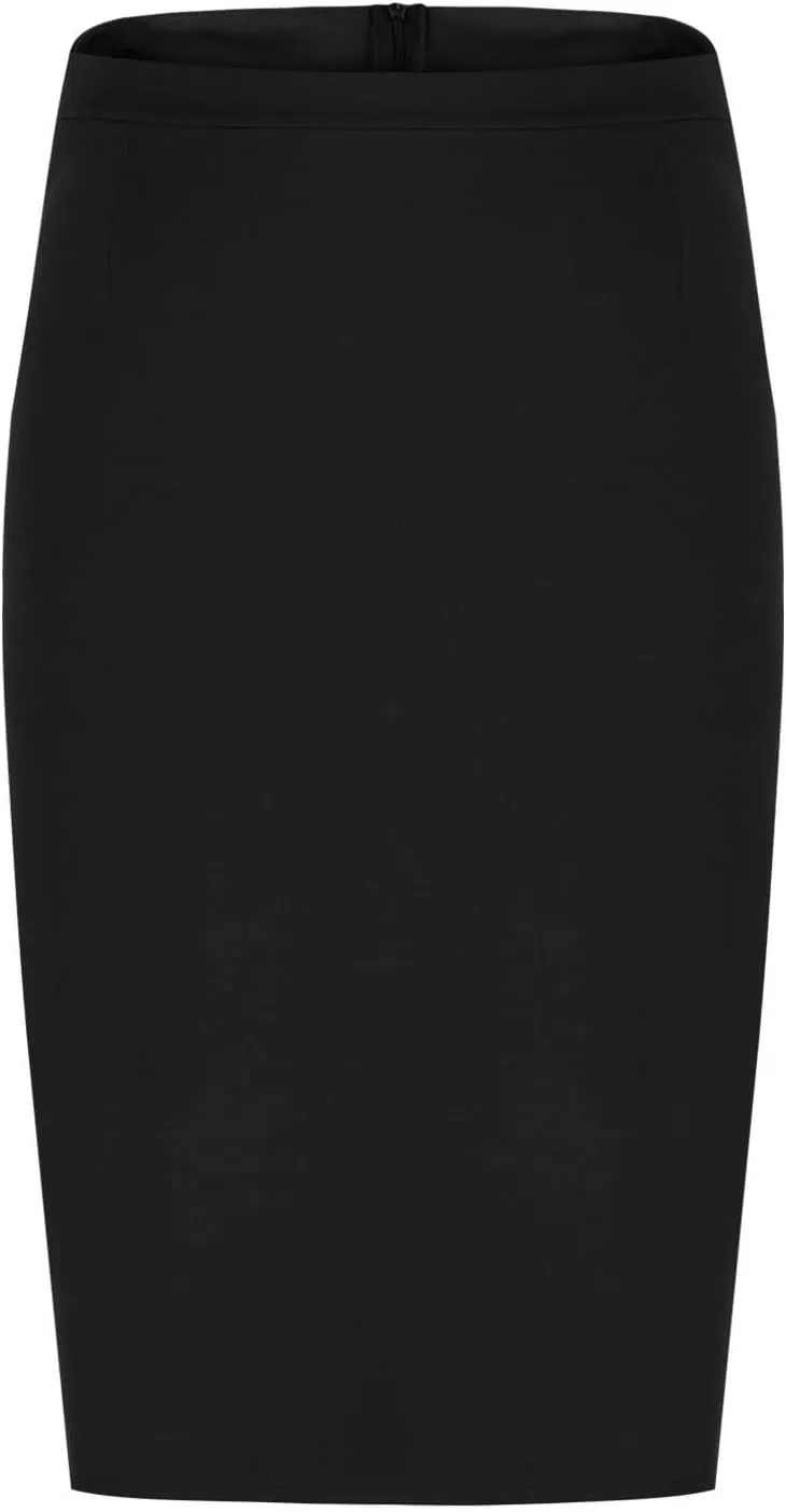 Women Dressy Work Pencil Skirts Stretchy High Waist Bodycon Midi Skirt Solid Business Office Skirt with Back Slit
