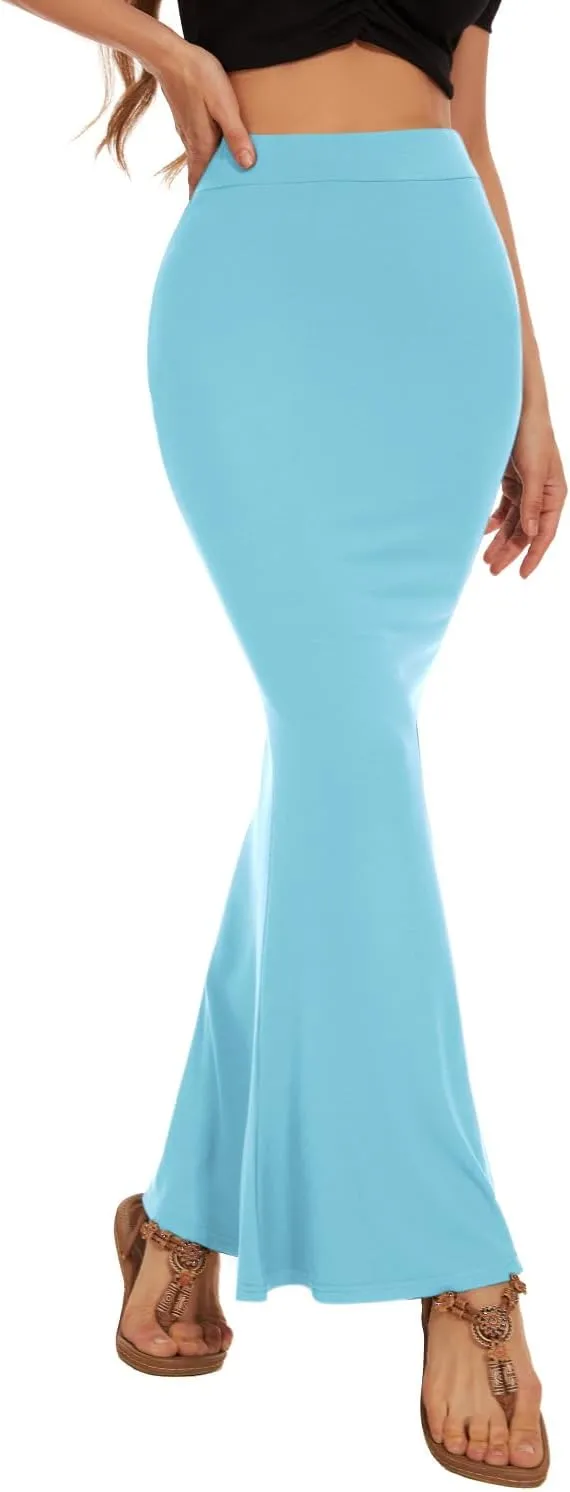 Women Elastic High Waist Stretchy Bodycon Mermaid Skirt