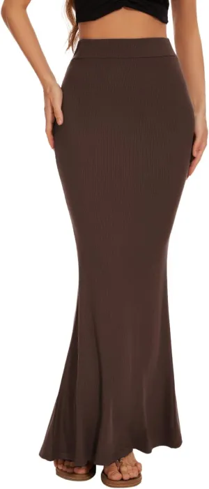 Women Elastic High Waist Stretchy Bodycon Mermaid Skirt