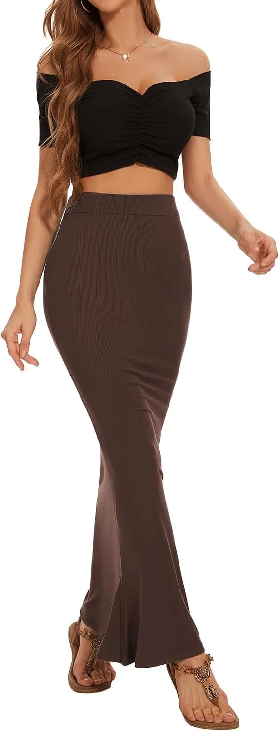 Women Elastic High Waist Stretchy Bodycon Mermaid Skirt