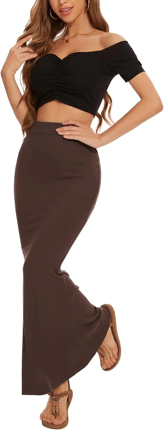Women Elastic High Waist Stretchy Bodycon Mermaid Skirt