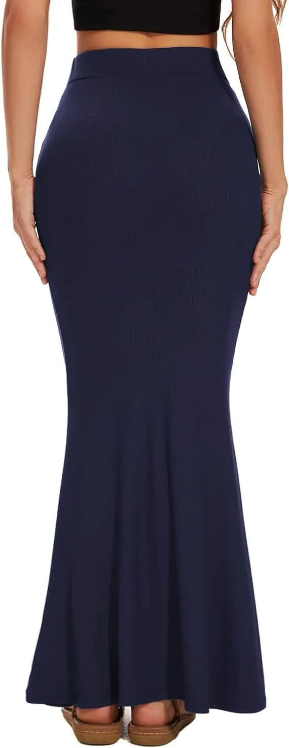 Women Elastic High Waist Stretchy Bodycon Mermaid Skirt