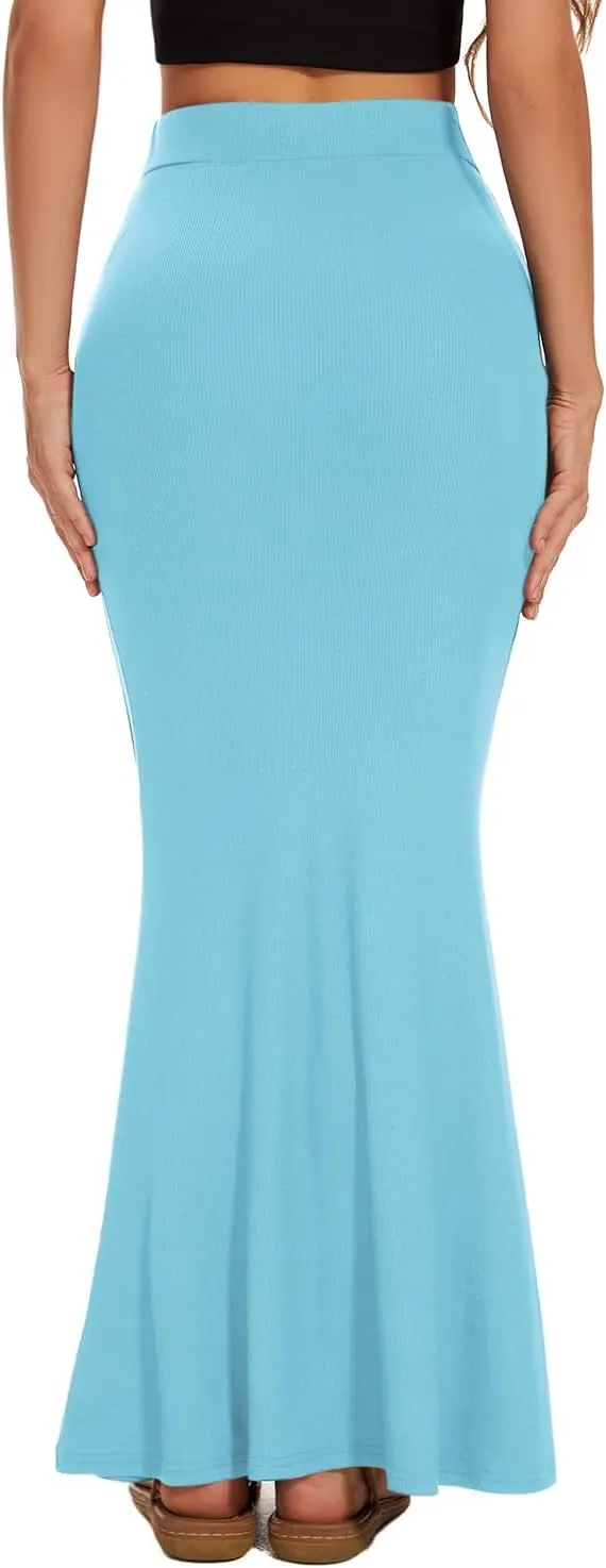 Women Elastic High Waist Stretchy Bodycon Mermaid Skirt