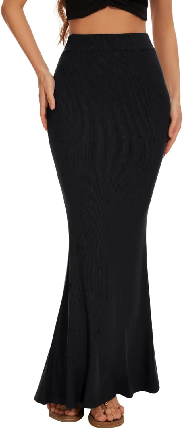 Women Elastic High Waist Stretchy Bodycon Mermaid Skirt