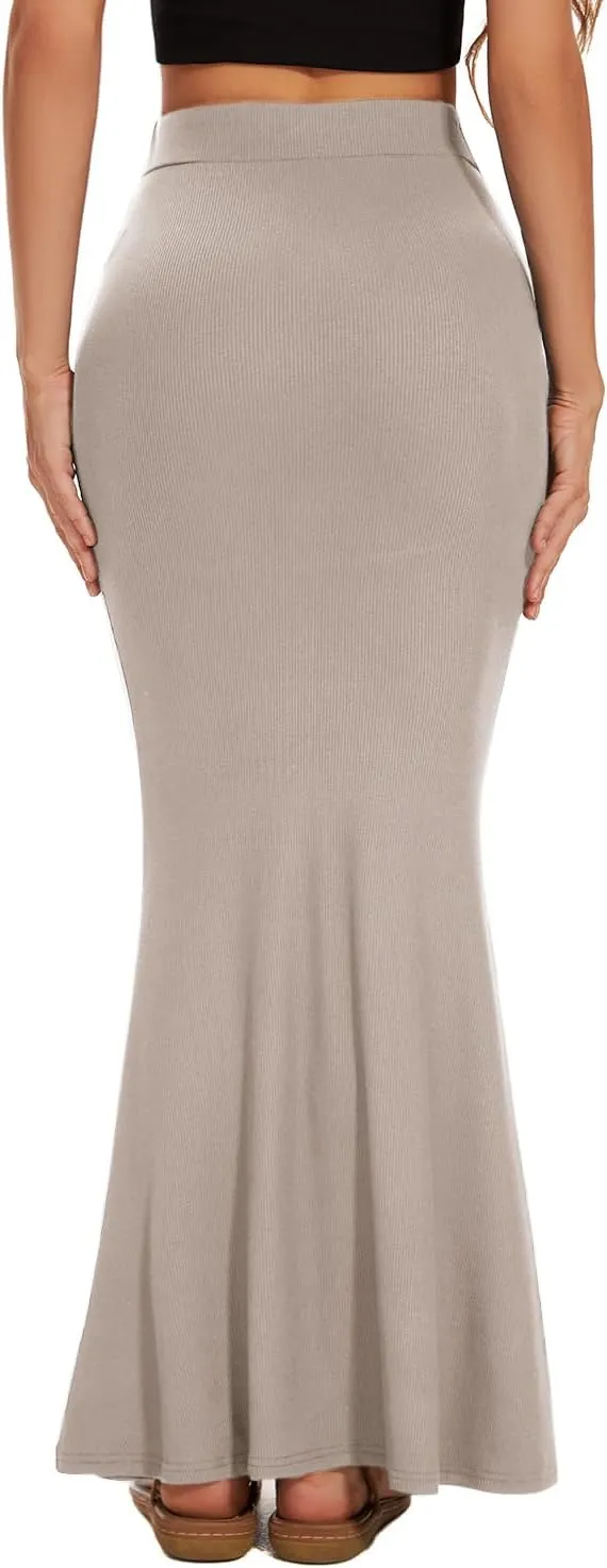 Women Elastic High Waist Stretchy Bodycon Mermaid Skirt