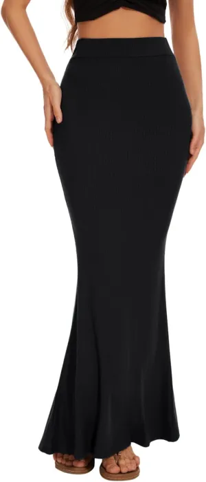 Women Elastic High Waist Stretchy Bodycon Mermaid Skirt