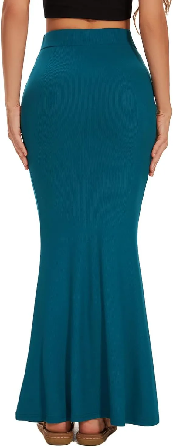 Women Elastic High Waist Stretchy Bodycon Mermaid Skirt