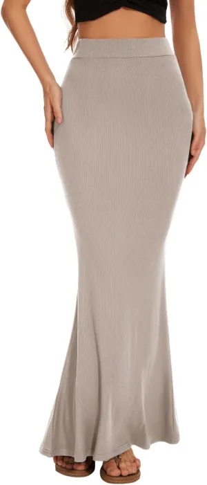 Women Elastic High Waist Stretchy Bodycon Mermaid Skirt