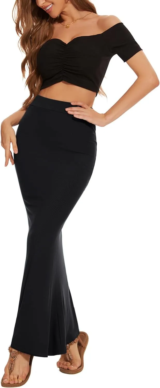 Women Elastic High Waist Stretchy Bodycon Mermaid Skirt
