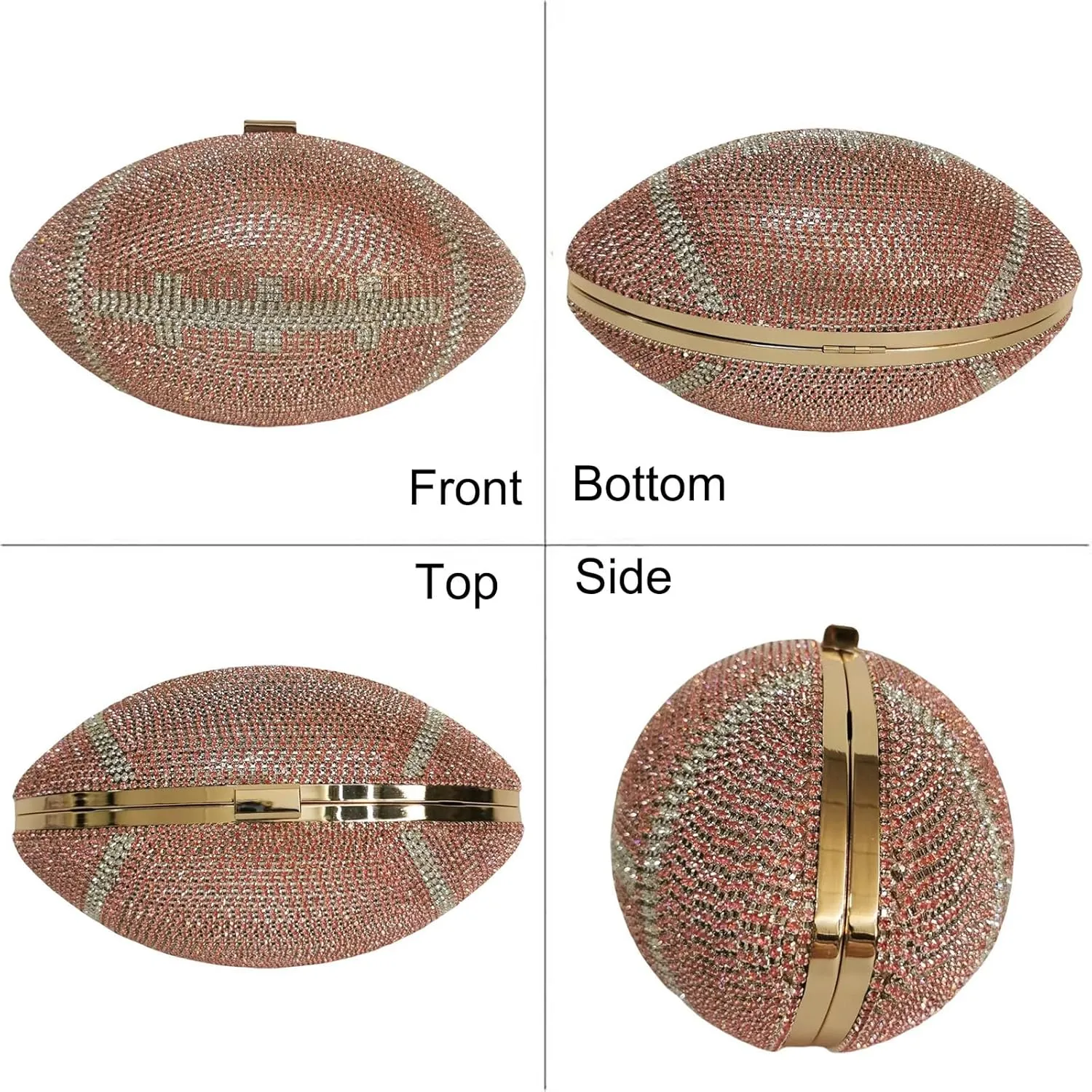 Women Football Shaped Crossbody Shoulder Bag Rugby Clutch Handbag Unique Novelty Football Purse