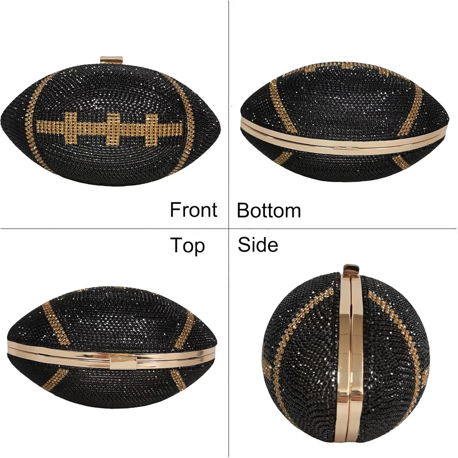 Women Football Shaped Crossbody Shoulder Bag Rugby Clutch Handbag Unique Novelty Football Purse