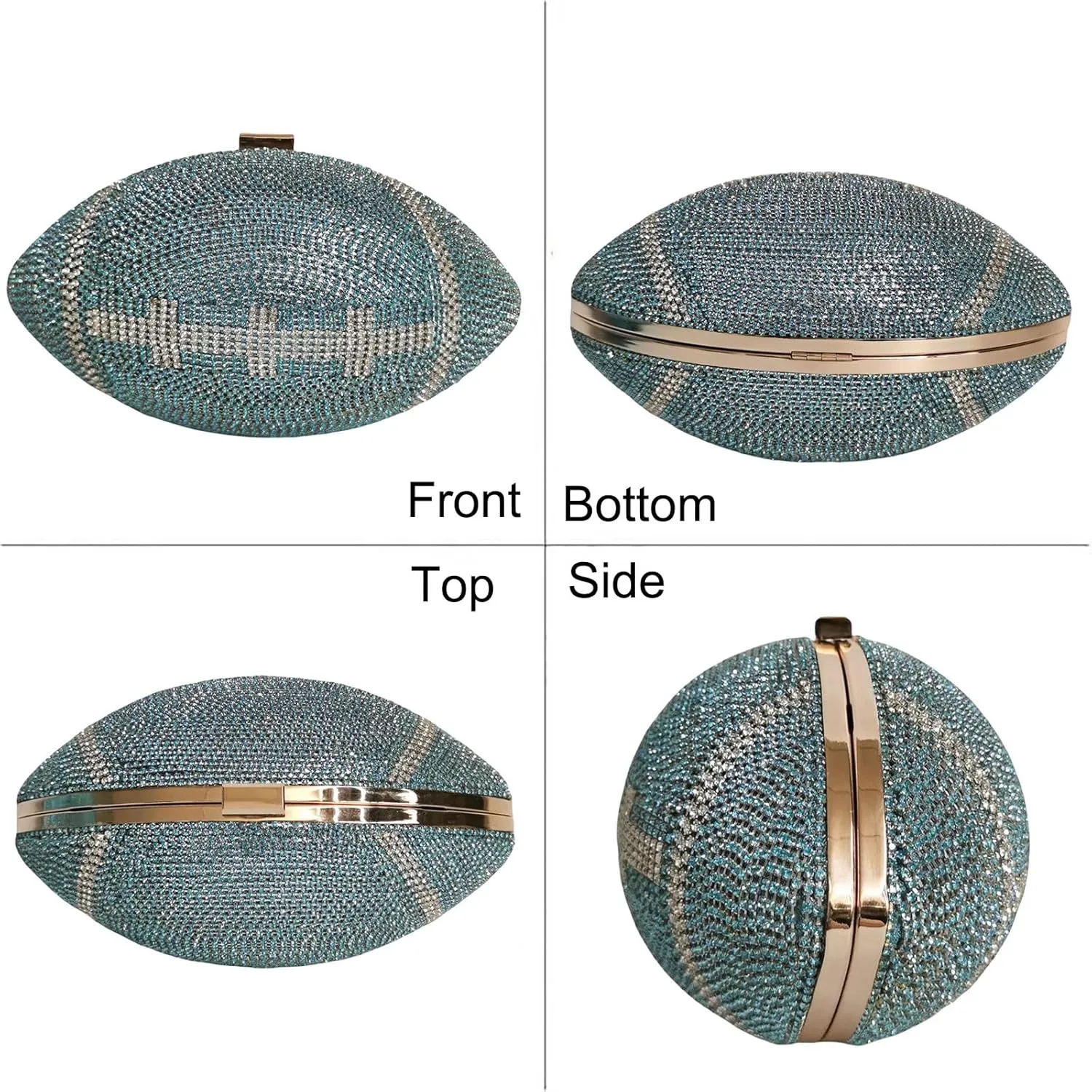 Women Football Shaped Crossbody Shoulder Bag Rugby Clutch Handbag Unique Novelty Football Purse