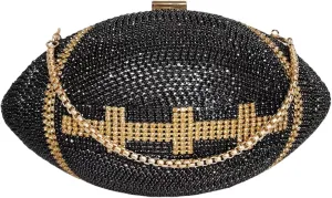 Women Football Shaped Crossbody Shoulder Bag Rugby Clutch Handbag Unique Novelty Football Purse