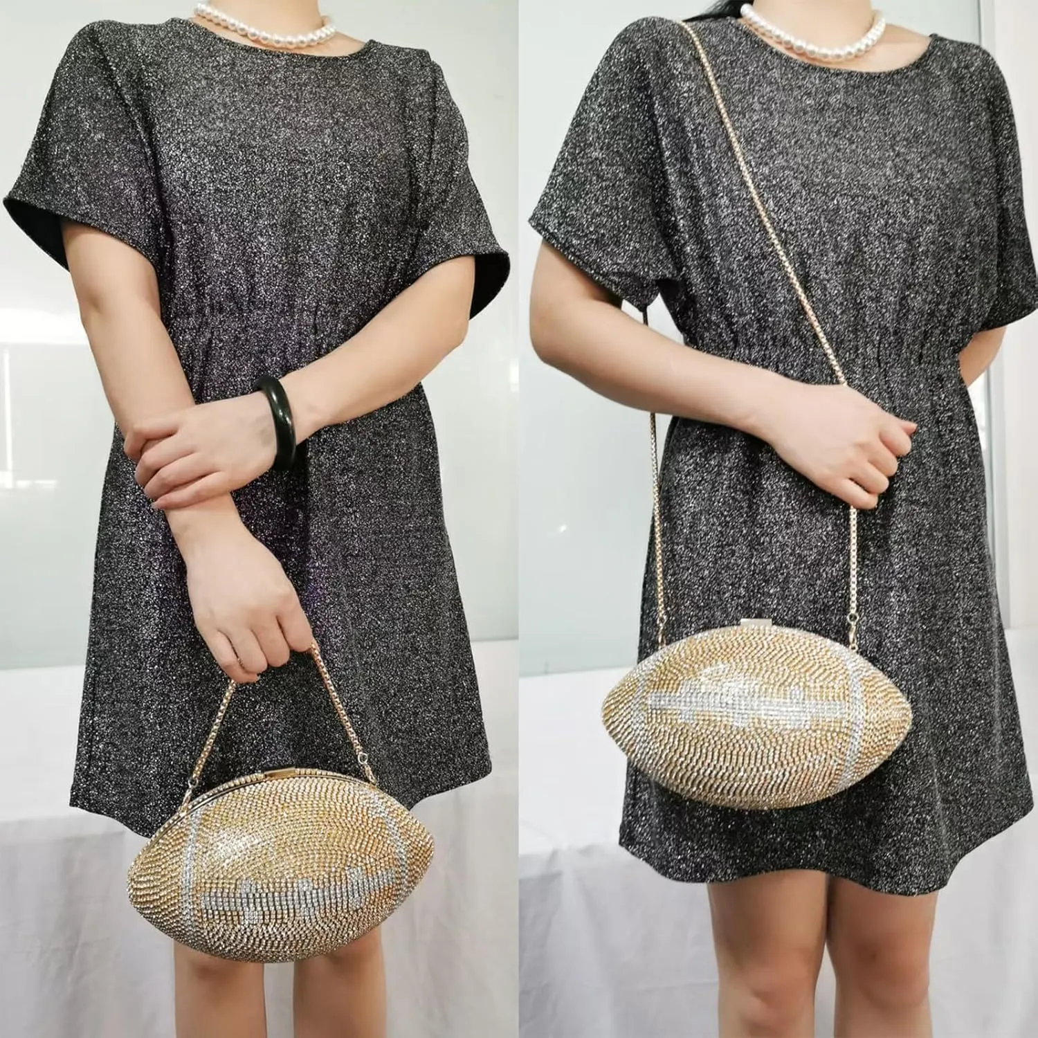 Women Football Shaped Crossbody Shoulder Bag Rugby Clutch Handbag Unique Novelty Football Purse