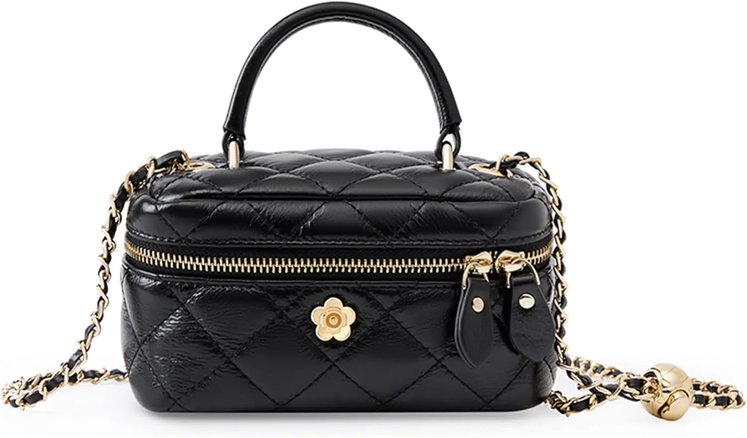 Women Genuine Leather Satchel Classic Quilted Design Adjustable Chain Handbag Ladies Fashion Dinner Party Shoulder Bagbag1130OWOISS