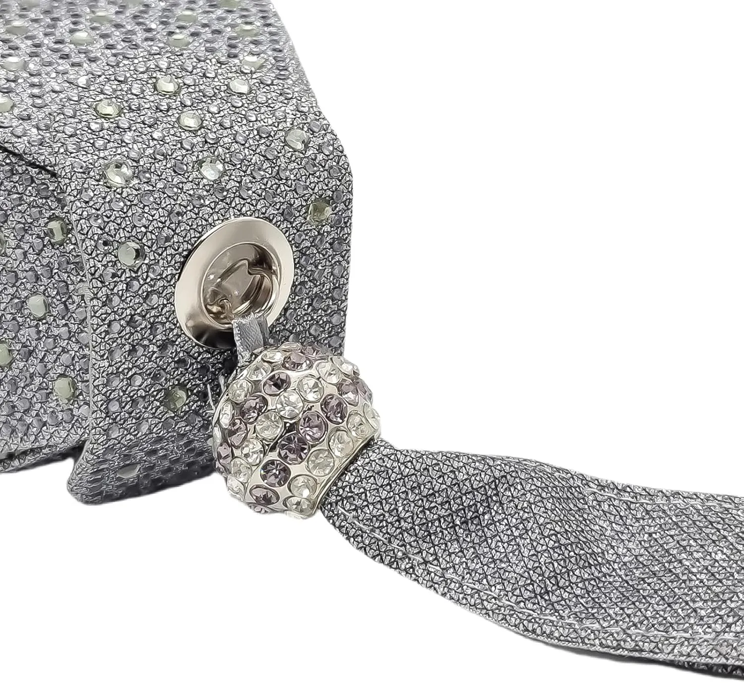 Women Rhinestone Unique Evening Bag Triangle Handbag Wristlet Clutch Purse Wrist Bag