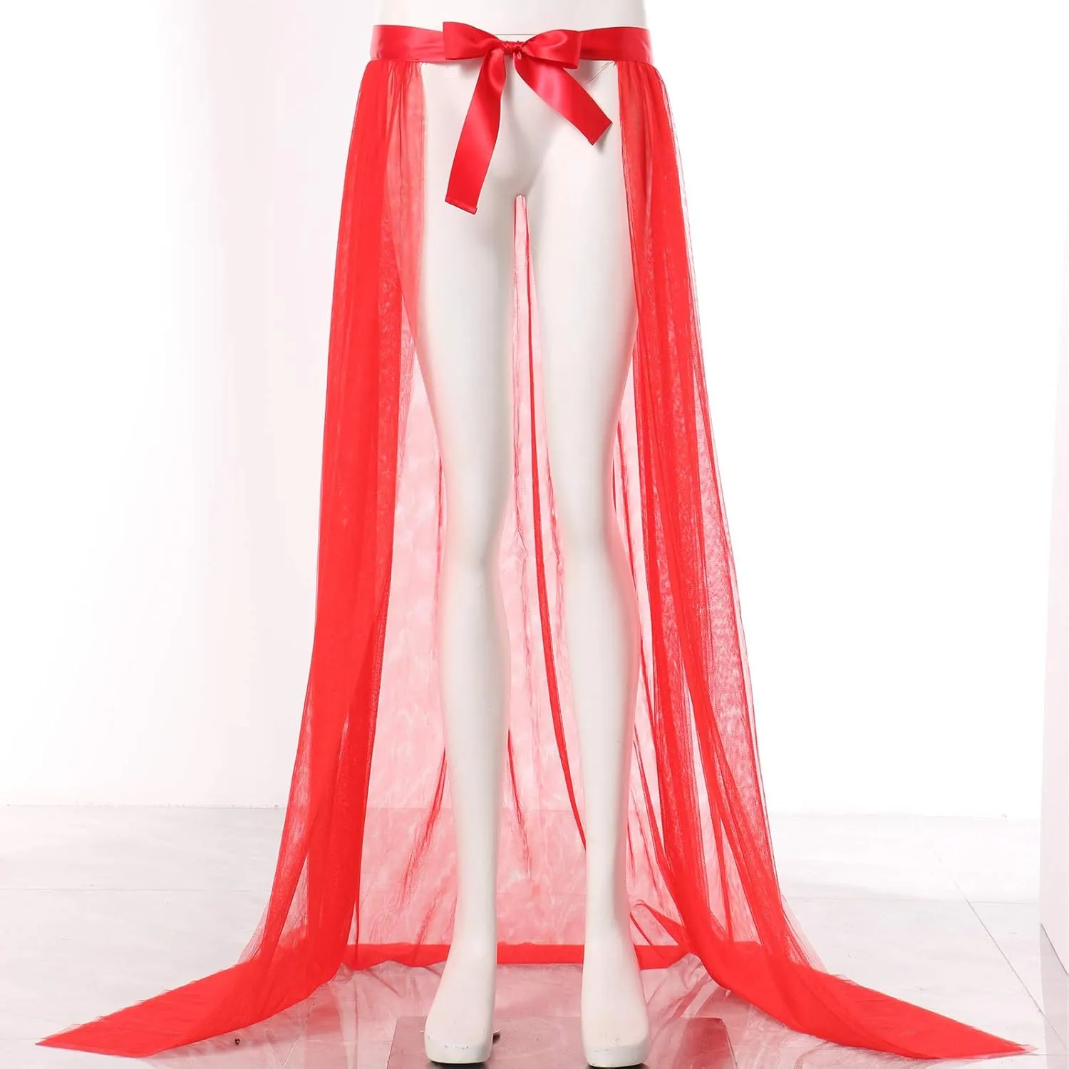 Women Tulle Tutu Long Skirts Festival Wedding Party Cocktail Prom Bandage Mesh Maxi Dress Overskirt