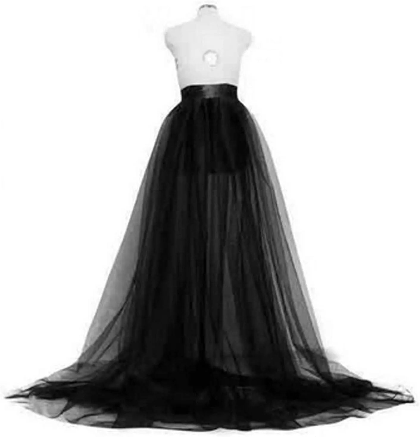 Women Tulle Tutu Long Skirts Festival Wedding Party Cocktail Prom Bandage Mesh Maxi Dress Overskirt