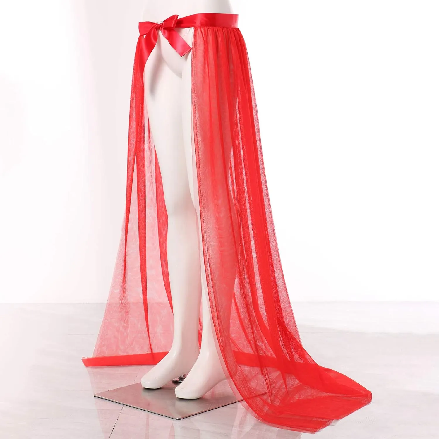 Women Tulle Tutu Long Skirts Festival Wedding Party Cocktail Prom Bandage Mesh Maxi Dress Overskirt