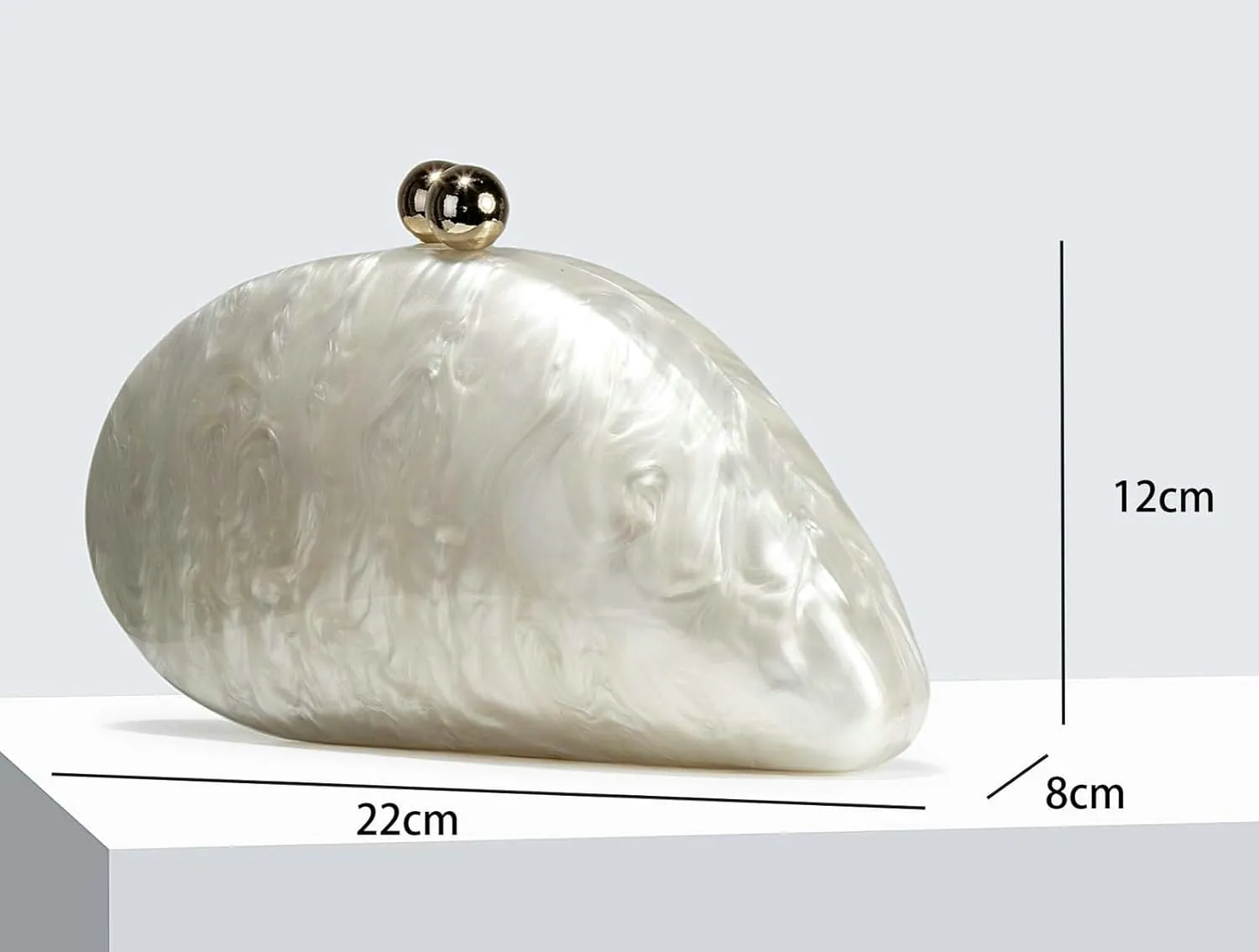 Women Unique Acrylic Evening Clutch Chain Shoulder Crossbody Bag Wedding Party Banquet
