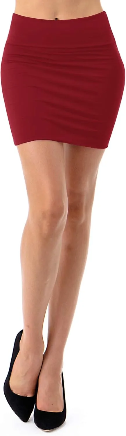 Women's Casual Rayon Stretchy Bodycon Pencil Mini Skirt