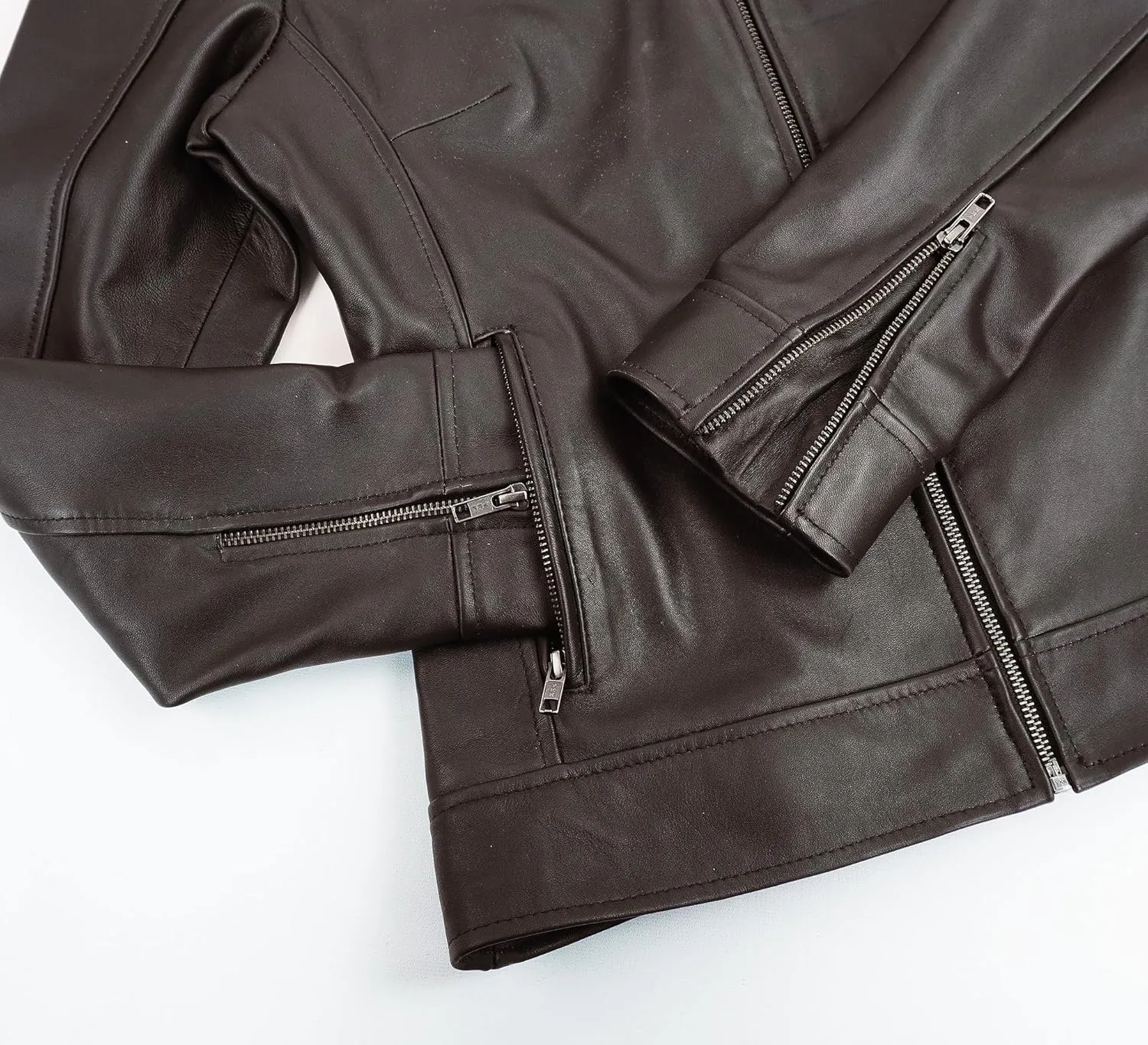 Womens Leather Jacket - Cafe Racer Moto Style Real Leather Jacket Women