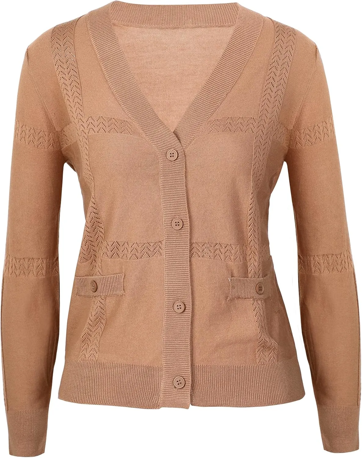 Women's Lightweight Vee V Neck Soft DrapeKnit Cardigan Sweaters