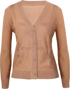 Women's Lightweight Vee V Neck Soft DrapeKnit Cardigan Sweaters
