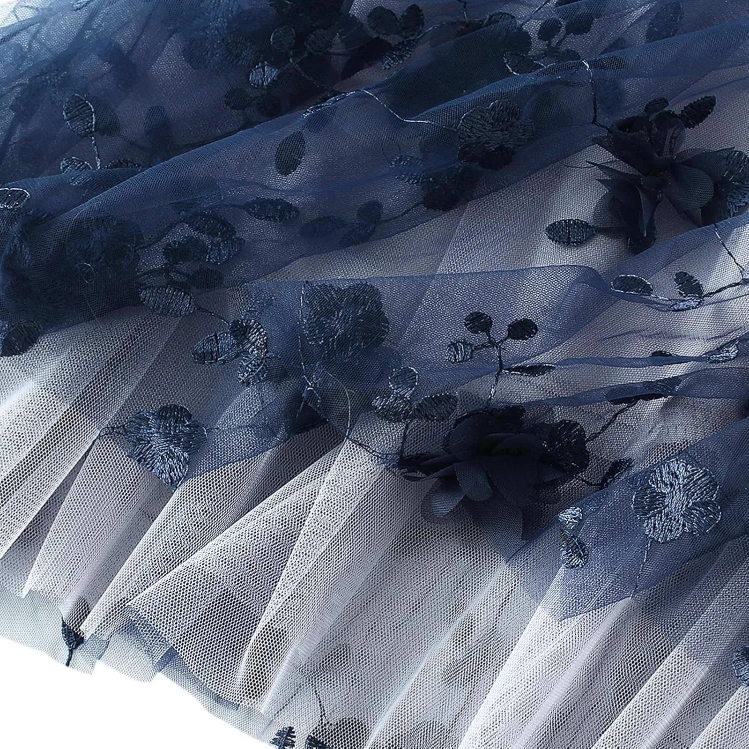 Women's Midi Length Skirt Layered Tulle A Line Skirts Embroidery/Floral Print