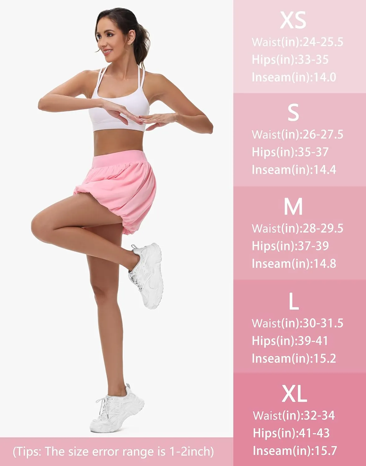 Women's Mini Bubble Skirt - High Waisted Puffy Ruffle Tennis Workout Athletic Casual Loose Fit Skorts with Pockets