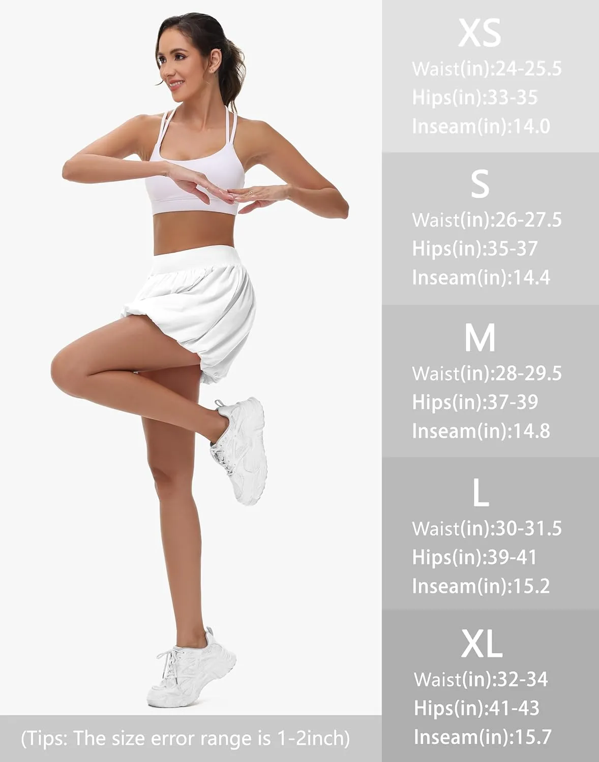 Women's Mini Bubble Skirt - High Waisted Puffy Ruffle Tennis Workout Athletic Casual Loose Fit Skorts with Pockets