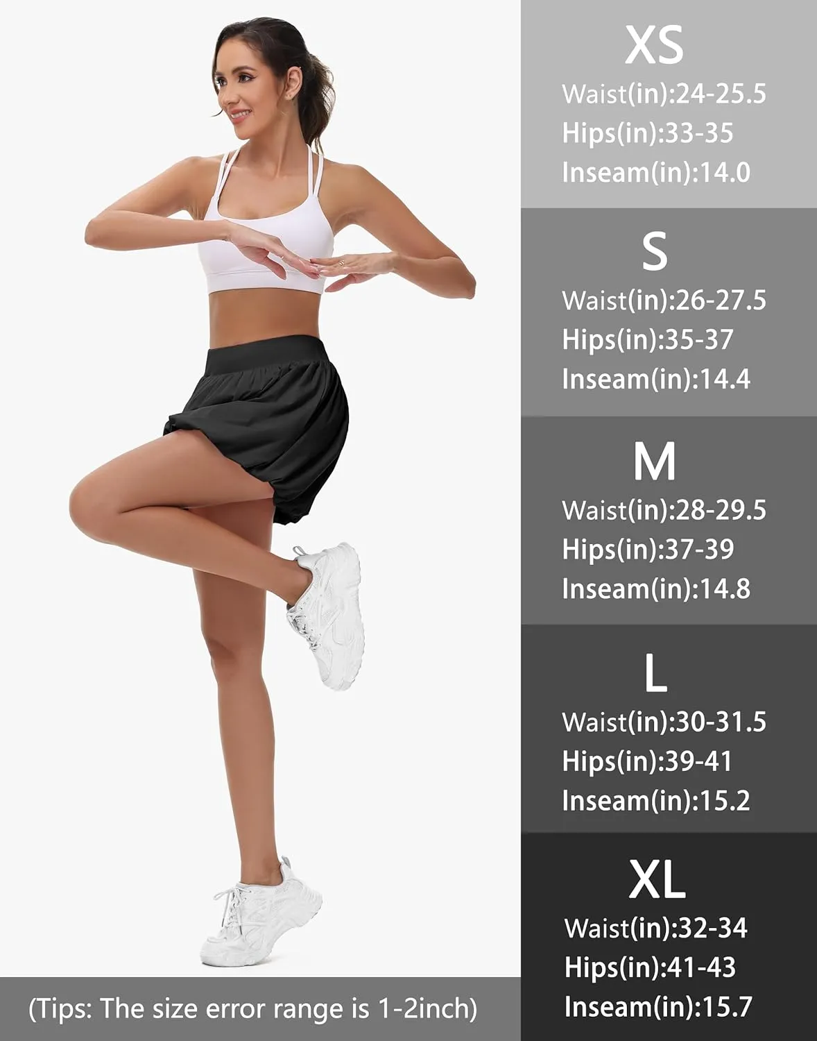 Women's Mini Bubble Skirt - High Waisted Puffy Ruffle Tennis Workout Athletic Casual Loose Fit Skorts with Pockets