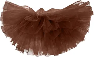 Women's Short Skirt Casual Loose Trendy Elastic High Waist Solid Color Party Dance Fluffy Mesh Skirts 2025, S-L