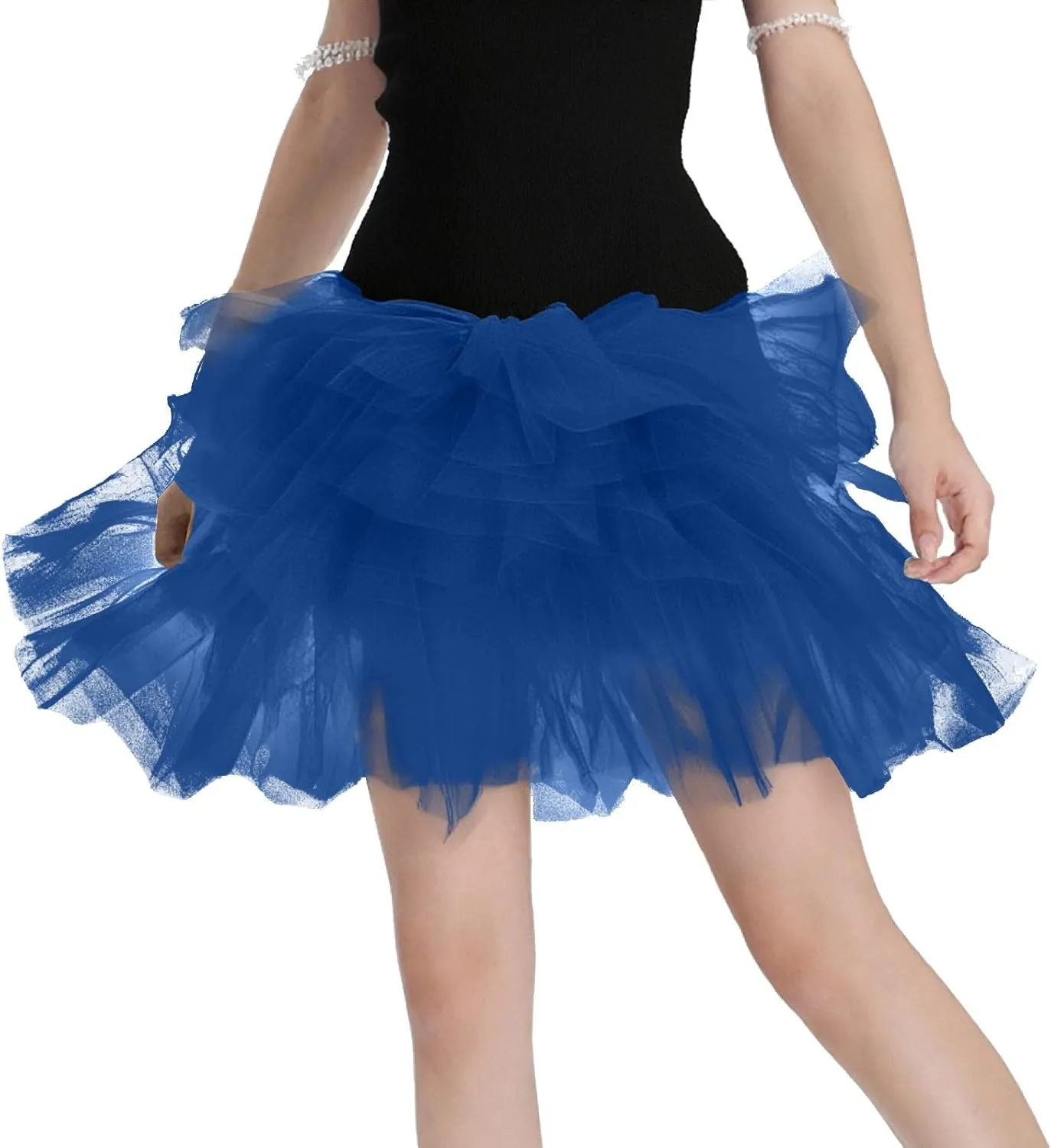 Women's Short Skirt Casual Loose Trendy Elastic High Waist Solid Color Party Dance Fluffy Mesh Skirts 2025, S-L