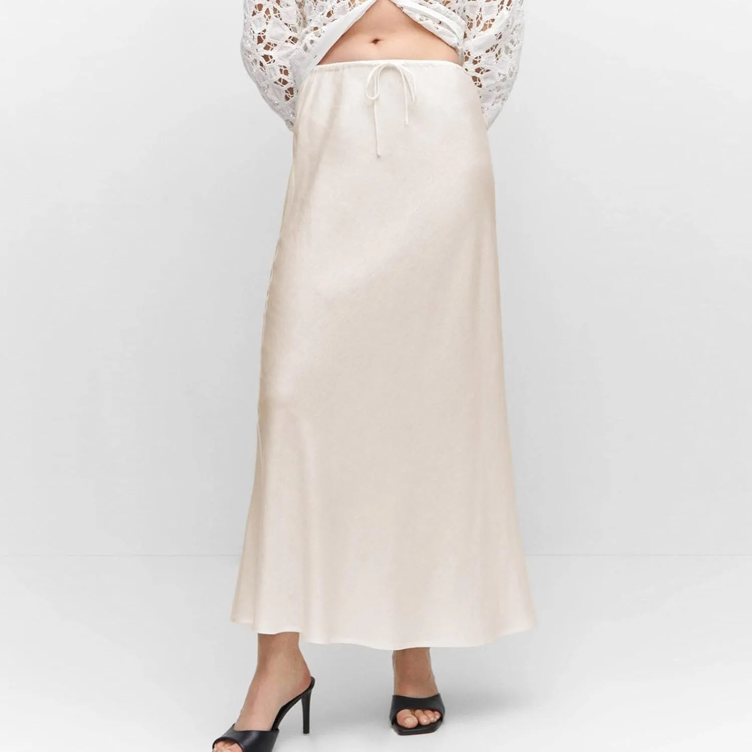 Women's Skirts Elastic Waist High Pure Color Split in The Dress Clothing Spring Outfits