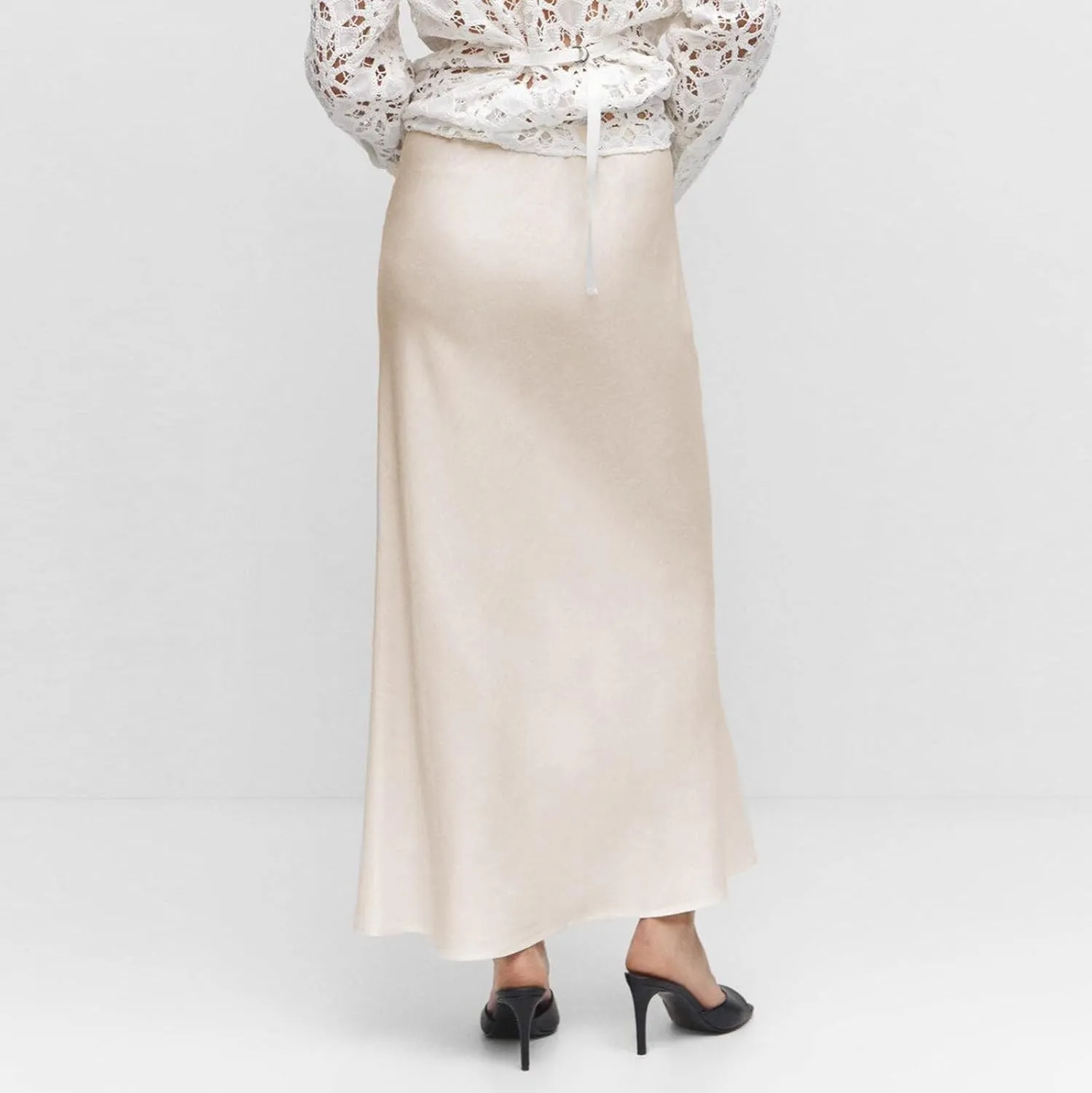 Women's Skirts Elastic Waist High Pure Color Split in The Dress Clothing Spring Outfits