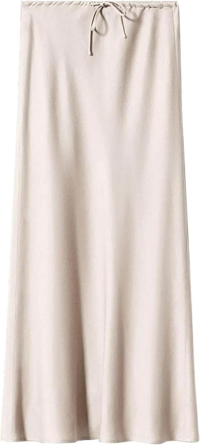 Women's Skirts Elastic Waist High Pure Color Split in The Dress Clothing Spring Outfits