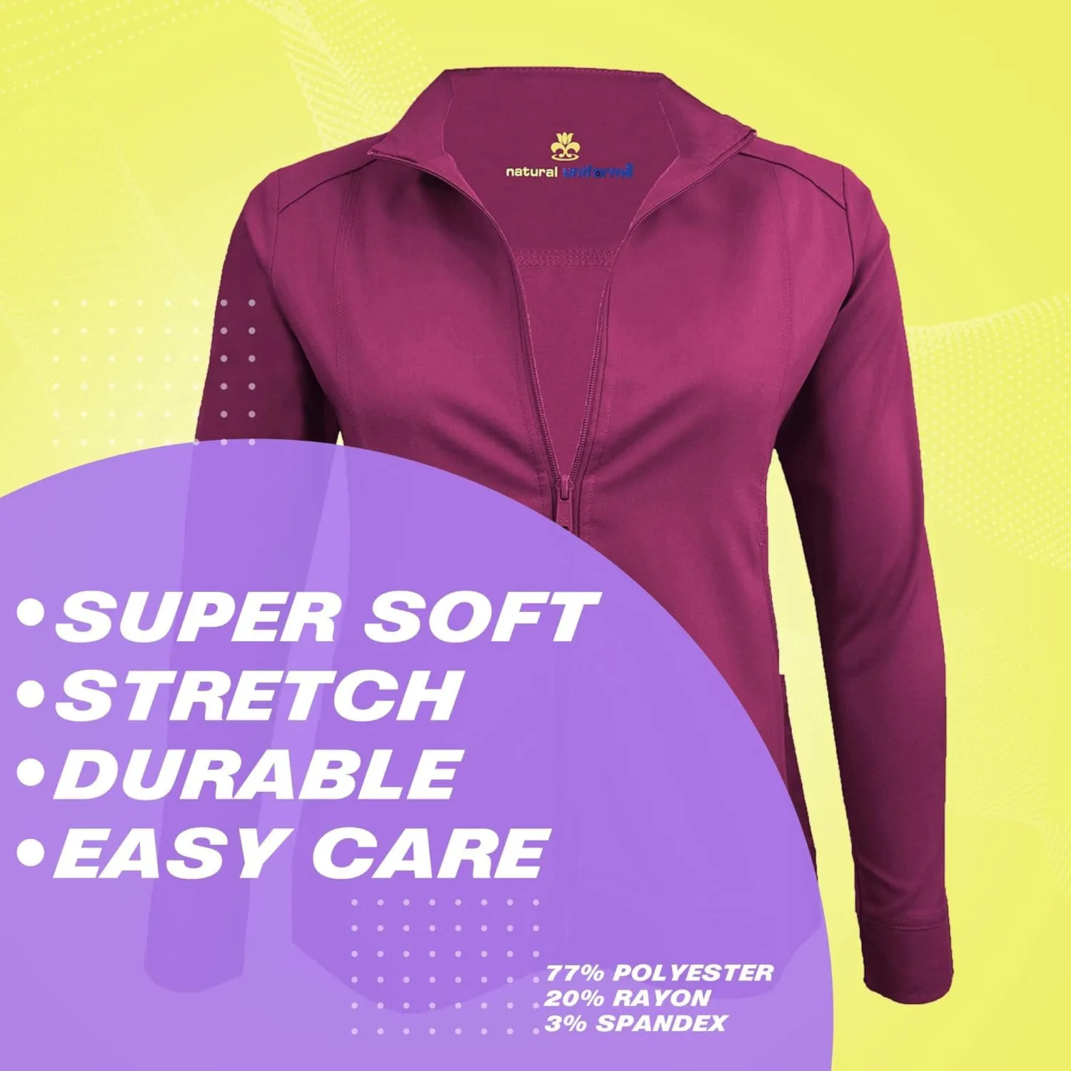 Women's Ultra Soft Front Zip Warm-Up Scrub Jacket