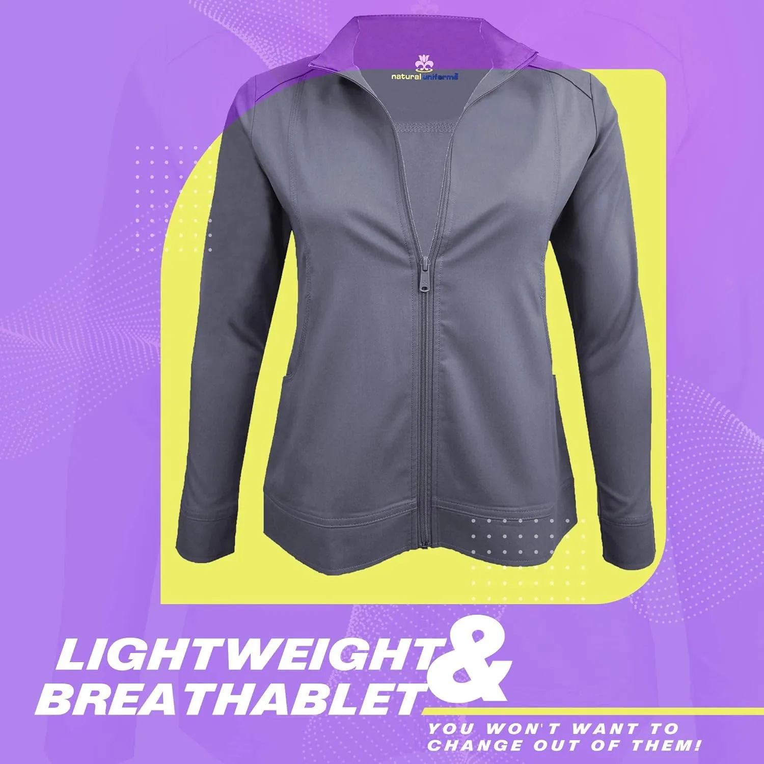 Women's Ultra Soft Front Zip Warm-Up Scrub Jacket